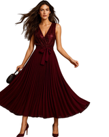  Iltapuku, juhlamekko - bordeauxpunainen ja musta. Yhden koon 36-42