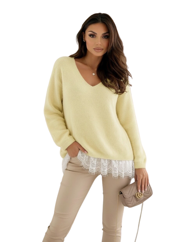 Naisellinen, tyylikäs ja lämmin Alpakka pitsineule