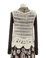 Vaalea virkattu puuvillaliivi, yksi koko, 2 väriä