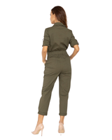 Puuvillahaalari, stretchiä, pienet kaulukset. Khaki vihreä