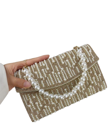 Tyylikäs helmi pikkulaukku/iltalaukku