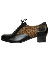 Vintro - Siiri - Crust Black Leopard - korolliset kävelykengät