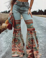 Retro Boho -Korkeavyötäröiset Leveälahkeiset Farkut. Tulossa lisää!
