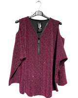 Kimallepusero off shoulder ja vetoketjupääntie. Tunikamalli.One size