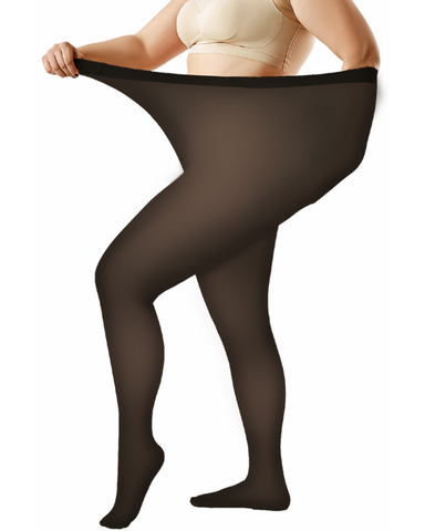 Mustat läpinäkymättömät  sukkahousut. Plus koko