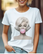 Marilyn Monroe purkkapallo, valkoinen t paita. Yksi koko