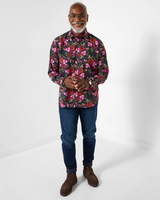 Miesten kukallinen kontrastileikattu kauluspaita