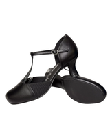 Chantana. Avokkaat nilkkaremmillä - musta nahka, leveä lesti