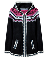 Upea vetoketjullinen hupullinen Fairisle-neuletakki