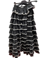 Upea Kerrostettu Ruffle Maxi -hame – Mustavalkoinen. One size