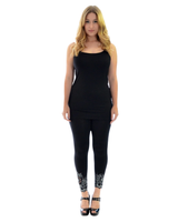 Joustavat, pitkät leggins housut koristelahkeilla. 2 väriä