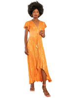 Saija mekko <3 Perhoshihallinen maksimekko, oranssi, kultatehosteella!