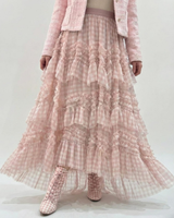 Unelma. Liehuva gingham ruudullinen maksihame. Kaksi väriä