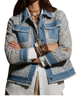  Boho-chic-tyylin farkkutakki pitsiyksityiskohdilla 