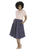 Klassikko tummansininen Polka Dot Navy- kellohame