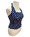 Tummansininen halter neck polkadot toppi
