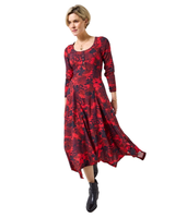 Lottie. Pitkä punamusta bohotyylinen mekko