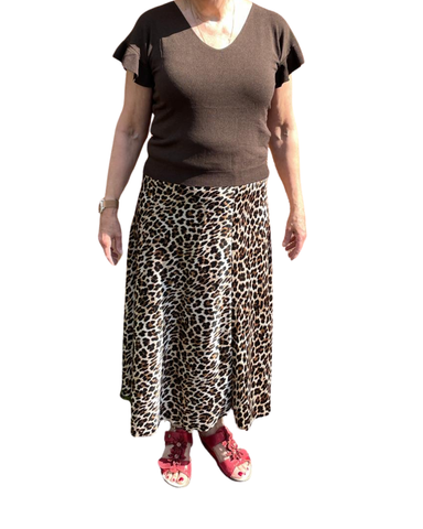 Upea Leopardikuosinen kapea satiinihame, eri kuoseja, one size