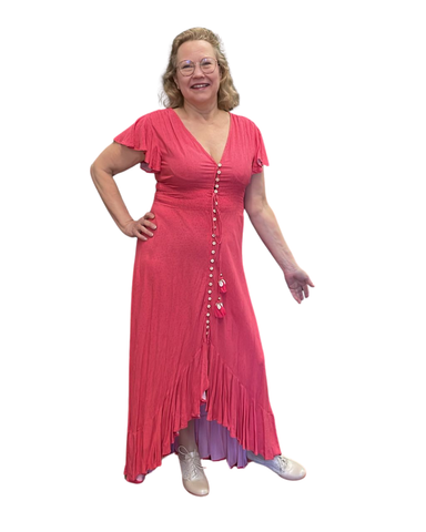 Saija mekko<3 Perhoshihallinen maksimekko, kaunis punainen väri!