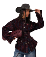 Sivunyöreillä varustettu samettifarkkutakki