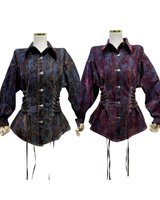 Sivunyöreillä varustettu samettifarkkutakki