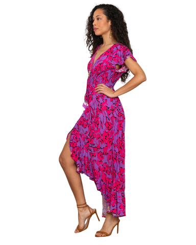 Saija mekko <3 Perhoshihallinen maximekko, Fuksia/Violetti