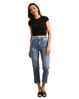 Joustavat suoralahkeiset stretch perusfarkut