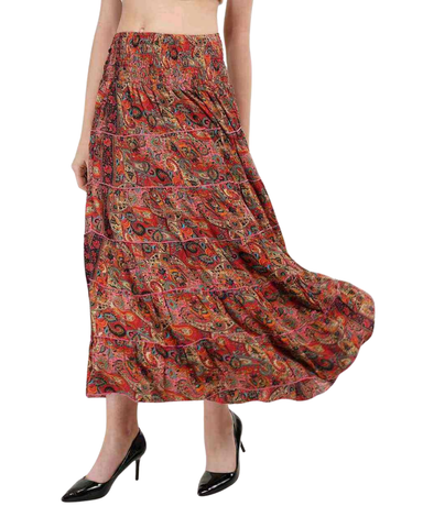 Boheemi Unelma. Kerrostettu Maksihame 100 % Silkki One size, eri värit