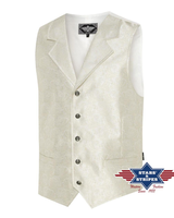 Vanhanajan lännentyylinen jacquard-liivi, luonnonvalkoinen