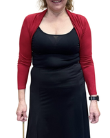 Tummanpunainen pitkähihainen bolero, hihat