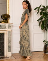 Saija mekko, Perhoshiha maksimekko, batiikkiväri, Khaki vihreä/taupe
