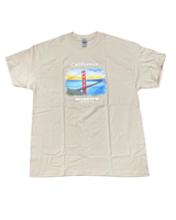 Miesten T paita, California. Beige