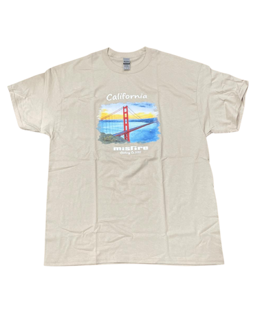 Miesten T paita, California. Beige