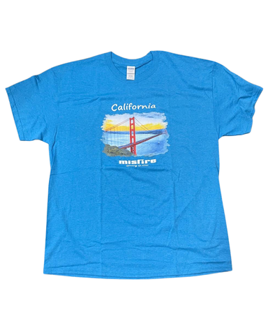 Miesten T paita, California. Turkoosi