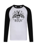 Mustavalkoinen Kitaran pää Raglan-hihainen T-paita