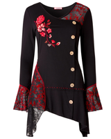 Keskiyön taika, musta/punainen, Tunika