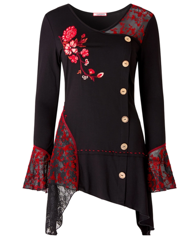 Keskiyön taika, musta/punainen, Tunika