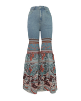 Retro Boho -Korkeavyötäröiset Leveälahkeiset Farkut. Tulossa lisää!