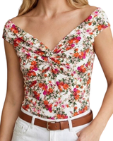 Hurmaava kesäinen offshoulder kukkatoppi, 2 kokoa