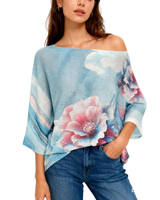 Kuviollinen kevätneule pusero. Kolme eri kuosia