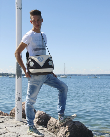 Volkswagen T1 Bussi Olkalaukku - Punainen ja ruskea