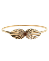 Joustava metallinen koruvyö, kauniilla laskos soljella ,Kulta ja hopea