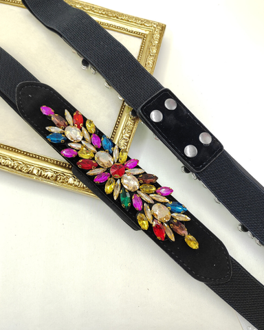 Upea ja juhlava kapea timantti koristevyö, eri värejä