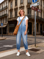 Farkku lappuhaalari. Napit edessä. Over size