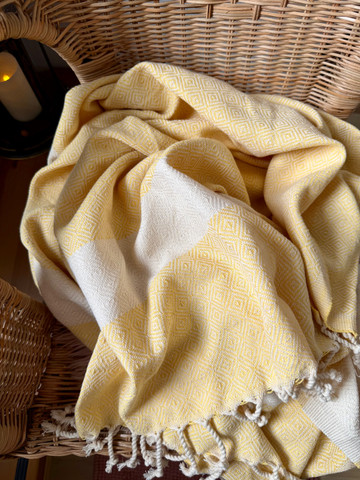 Hammam Towel Diamond  Warm Yellow 