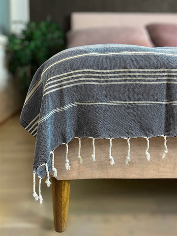Sultan Blanket Dark Navy 205 x 210