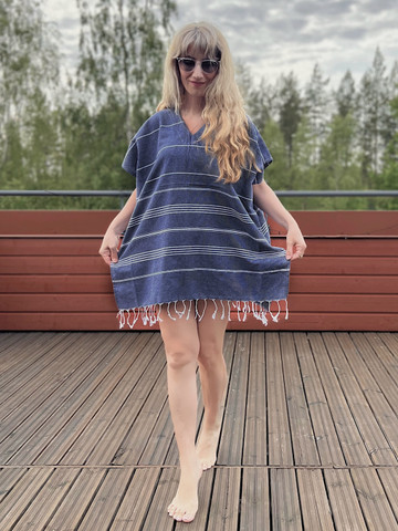Hammam Mini Beach dress Sultan Denim Blue