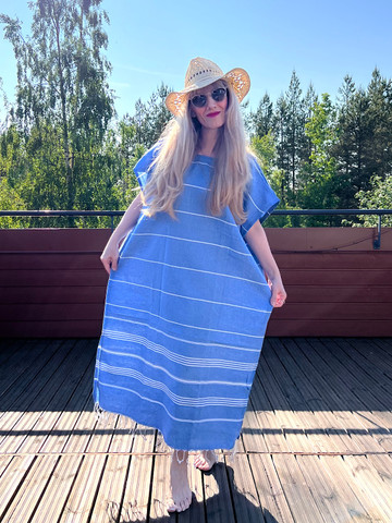 Hamam-poncho Sultan Ocean Blue