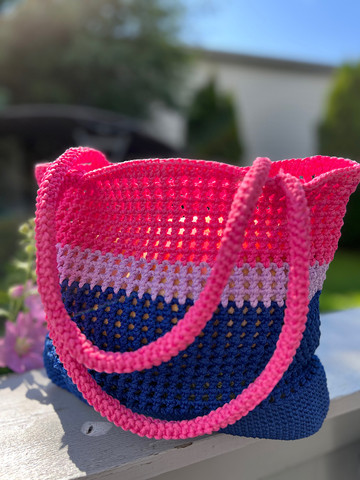 Handmade Crochet Bag Navy-Candy