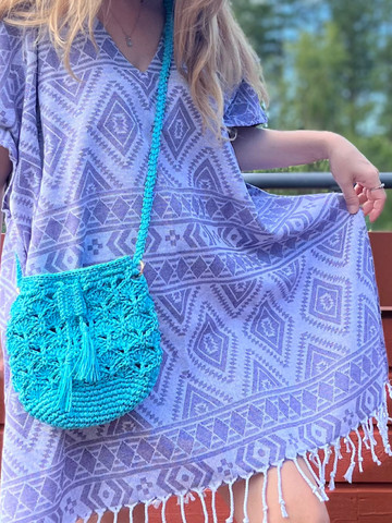Handmade Crochet Bag Turquoise